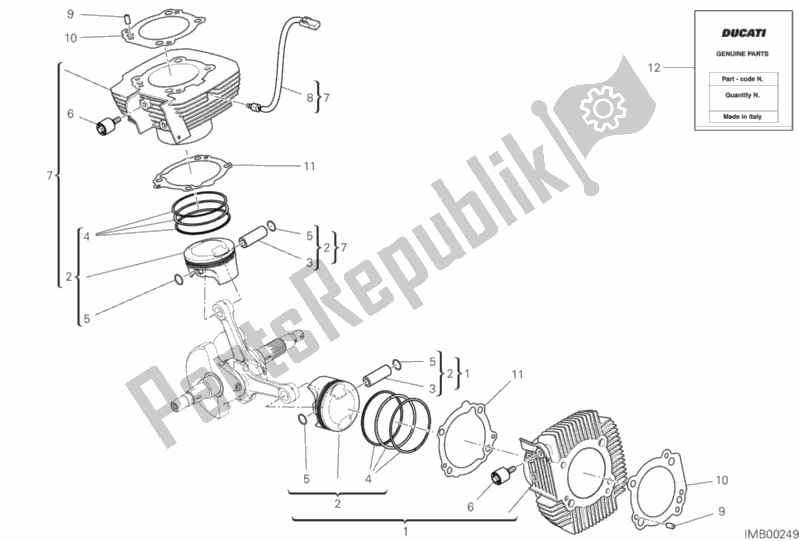 Tutte le parti per il Cilindri - Pistoni del Ducati Scrambler Full Throttle USA 803 2020